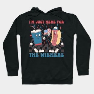 Hot Dog I'm Just Here For The Wieners 4Th Of July Hoodie